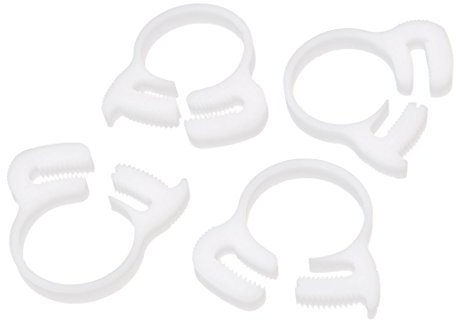 sourcing map 4Stk 21.5mm-23.5mm Doppel Griffknarre Plastik Schlauchschellen Befestigung Weiß