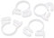 sourcing map 4Stk 21.5mm-23.5mm Doppel Griffknarre Plastik Schlauchschellen Befestigung Weiß