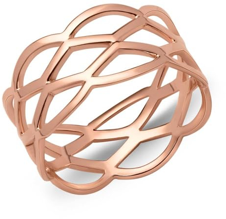 Unique Sports Ladys Hipster Ring verflochten roségold SR0368 (Größe: 58mm)