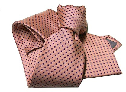 Cravatta Uomo Azzurra Arancione Gialla Blu China Verde Bianca Nera Blu a Pois Puntini Spillo (Taglia Unica, Rosa)