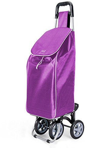 Metaltex Trillium Einkaufstrolley, Metall, dunkelviolett, 90x45x5 cm