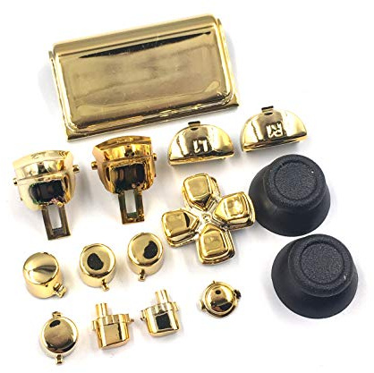 New Dpad L1 R1 L2 R2 Trigger pulsanti Dpad thumbsticks per PS4 Pro Slim JDM 040 JDS040 JDM 050 JDS050 controller Chrome Gold