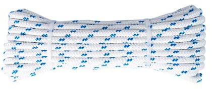 Corde, Corde Nautique 10 mm, 10 m Blanche avec marqueur Bleu - Antica Corderia Marra ® dal 1896