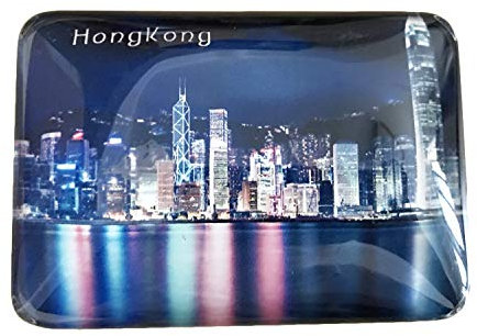 3D Hong Kong Refrigerator Fridge Magnet Crystal Glass Magnet Handmade Tourist Travel Souvenir Collection Gift Whiteboard Magnetic Sticker Home Decoration