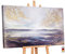 YS-Art Abstrakt Stil Acryl Gemälde auf Leinwand Meer Weitblick handgemalt Wandbilder Wohnzimmer modern Wohndekor Bilder Büro echte Kunstwerke gerahmt 120x80 cm
