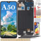 YHX-OU 6,4'' AMOLED LCD para Samsung Galaxy A50 A505F A505FN Pantalla Táctil de Reemplazo del Digitalizador con Herramientas de Instalación + 1 Pieza de Galaxy A50 Cristal Templado (Negro + Marco)
