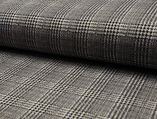 Jacquard Stretch Stoff Glencheck Musterung, als Meterware zum Nähen, 50 cm