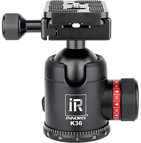 INNOREL K36 Tête de Boule Têtes à Rotule Centre de Gravité Basse φ36mm Boule Dia, Charge Maximale 12kg/27lb, Support de Caméra Tout en Métal CNC de Vue Panoramique 360° avec Arca-Swiss QR Plaque