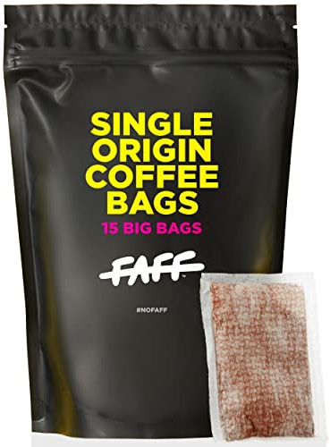 No-FAFF Big Coffee Bags | 15x15g - No Weak Cups - Made for Mugs | Coffee Tea Bags | Strong Enough For Any Adventure