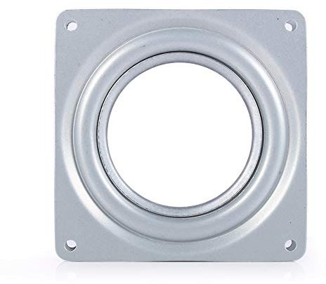 Linel Giradischi Girevole - Piastra Girevole Quadrata da 4 Pollici in Metallo Lazy Susan con Cuscinetto Girevole Piastra Girevole a 360 Gradi Vassoio Girevole per Porta TV Strumento da scrivania