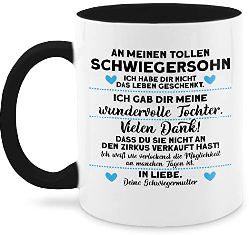 Tasse Tassen 325ml - Statement Sprüche - An meinen tollen Schwiegersohn Geschenk I - 325 ml - Schwarz - geschenke für schwiegersöhne spruchtasse sarkasmus sprüchen kaffetassen mein spruchtassen
