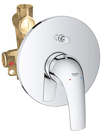 GROHE Start Curve - Einhand- Wannenarmatur (Unterputz- Einbaukörper, Wandeinbau, langlebig, variable Mengenbegrenzung), chrom, 29115000