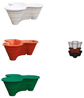 ARTEMA Jardinera Apilable Grande, Blanca, 60 x 20 cm