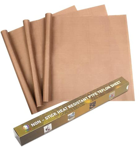 MR.R 3er-Pack 16''x20'' 0,11 mm hochbeständige Antihaft-PTFE-Teflonfolie für Heißpresstransfer Backen Kochen Bügeln Drucken