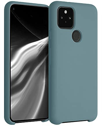 kwmobile Hülle kompatibel mit Google Pixel 5 Hülle - Silikon Handy Case - Handyhülle weiche Oberfläche - kabelloses Laden - Arctic Night