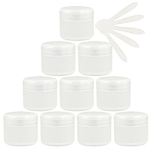 TIANZD 12 Pièces Vides Petit 30 ml Transparent Cosmétique Pot en Plastique avec Couvercle 30 g Pots de Cosmétique Crème de Bouteille Contenant pour des Produits Cosmétiques avec 5x Spatules
