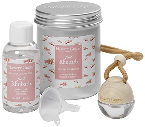 Hassett Green London Car Air Freshener & Refill Kit (Just Rhubarb)