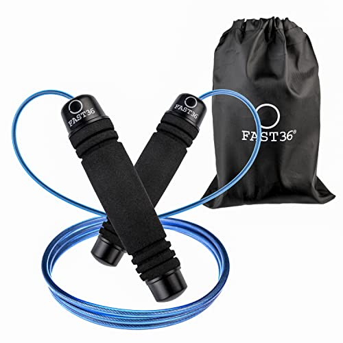 FAST36 Springseil Erwachsene Fitness Professionelles Einstellbares, Seilspringen Mit Memory Foam Griffen Und Kugellagern, Für Fitness, Boxen Und Gewichtsverlust, Mit Länge Einstellbar