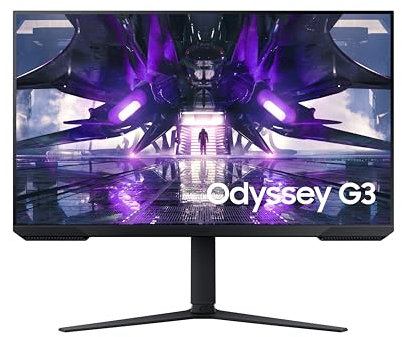 Samsung Monitor Gaming Odyssey G3 (S24AG322), Flat, 24, 1920x1080 (Full HD), VA, 165 Hz, 1 ms, FreeSync Premium, HDMI, Display Port, Ingresso Audio, HAS, Pivot, Flicker Free, Eye Saver Mode