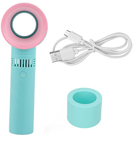 Tyenaza USB Mini Fan Portable Rechargeable Bladeless Mini Fan Cooling Dryer Fan for Eyelash Extension Dries Eyelash Adhesive Rapidly(Blue)