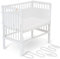 FabiMax Baby Beistellbett für Boxspringbetten, stufenlos höhenverstellbar, Buchenholz massiv weiß lackiert (mit Matratze Classic, Weiß)