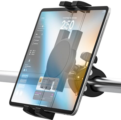 Phichy Tablet iPad Fahrradhalterung für 4.7-13 Zoll Handy & iPad Spin Bike Lenkerhalterung für Heimtrainer, stationäres