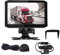 VSYSTO 7-Zoll-Bildschirm HD 1080P Rückfahrkamera, Infrarot-Nachtsicht, Rückfahrhilfeleitung, Batteriespannungsanzeige, LKW Dash Kamera für Sattelanhänger Transporter Traktor RV (7 Zoll + Kameras *1)