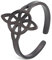 UNIFT Hexen Knoten Ring für Frauen Edelstahl Geometrische Stil Elegante Schick Irischer Keltischer Knoten Einstellbar Ring Hexerei Amulett Schmuck (schwarz 1)