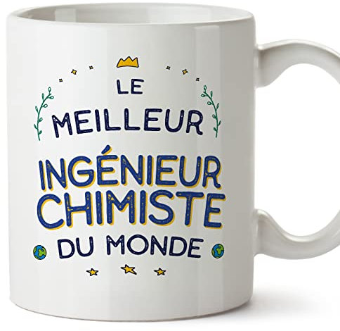 MUGFFINS Tazas para INGENIERO QUÍMICO hombre - En Francés - Meilleur du Monde - 11 oz / 330 ml - Regalo original y divertido