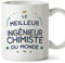 MUGFFINS Tazas para INGENIERO QUÍMICO hombre - En Francés - Meilleur du Monde - 11 oz / 330 ml - Regalo original y divertido