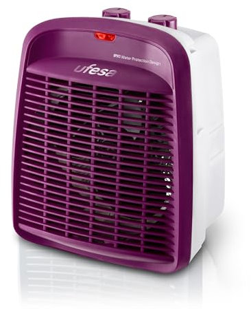 Ufesa Persei Calefactor Compacto, 3 Modos, 2 Niveles de Potencia, 2000W, Función Ventilación, Termostato Regulable, Morado