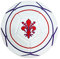 BLU RITMO Pallone da Calcio per Adulto Bambino e Ragazzo. Palla da Calcio Grande per Partite e Allenamenti. Pallone Viola Bianco Rosso. Con Rete Antirottura. Misura 5 (Giglio)