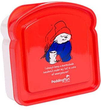 Half Moon Bay Paddington Bear Sandwich Box - Red Lunch Box