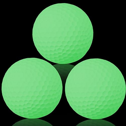 LLMSIX 3 Stück Leuchtende Golfbälle,Nachtgolf Golfbälle Leuchtend Golf trainingsbälle für Nachttraining Golf Langstreckenschüsse Golfbälle für Abend und Nacht(Grüner)