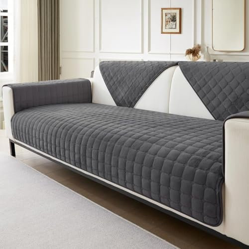 Sofa Überzug- für 1-4 Sitzer, Samt sofa überwurfdecke- mit Rutschfester Unterlage, Sofa überzug l form Sofa Cover Couch Überzug für Haushalte mit Hunden ,Verdicken Sofa Überzug Ecksofa für den Winter
