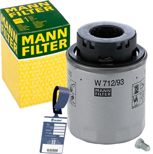 Mann Filter Ölwechselset | W712/93+588.670.001+MN1801 passend für A3 8P Golf 5+6 Passat B6