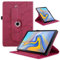 TEDTIKJT Funda para Tabletas Samsung Galaxy Tab A 10.5 2018 SM-T590/T595/T597 Funda PU Cuero Folio Cover Protectora 360 Giratoria Soporte Carcasa, Rojo Árboles