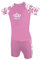 Kidz Swimmers Girls UV Sun Protection Rash Vest and Swim Shorts UPF 50+ Fuchsia Pink (7-8 Years)
