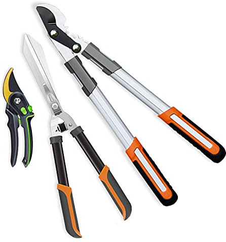3 Stücke/Set von Set Heckenschere Hohe Astschere Beschneiden Werkzeug Set, Handwerkzeug für Grasschere und Baumschneider Jede Familie, WBELMVWV