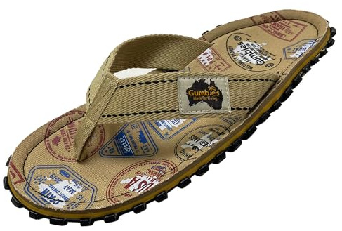 Gumbies Originals - Flip Flops aus recycelten Materialien - profilierte Sohle aus wiederverwerteten Autoreifen, Fußbett aus Canvas-Baumwolle, Baumwoll-Zehensteg - Traveller, 38