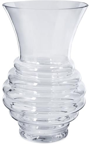 Royal Imports Vase de fleurs en verre transparent moderne décoratif urne à large goulot classique pour tous les jours, rassemblement de roses, bouquet de table de mariage, bouquet de vacances