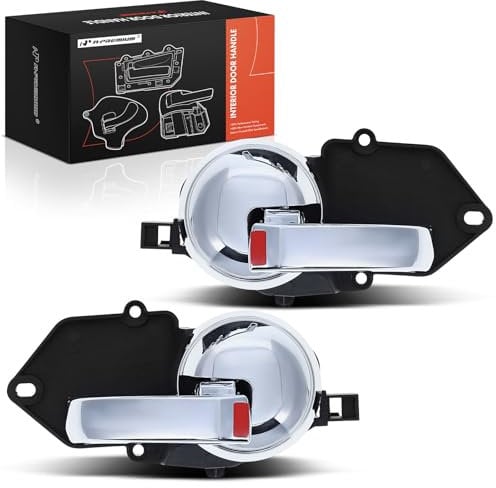 A-Premium Inside Interior Door Handles Compatible with Fiat 500 2012-2019, Chrome, 2-PC Set, Front Driver and Passenger Side