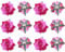 sourcing map 12 Pcs Rose Flower Hair Clips 3 Inch Flower Hair Pins Flower Brooch for Women Hair Accessories Dark Pink
