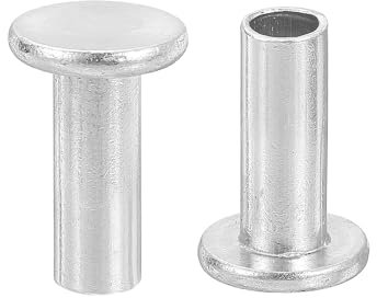 QUARKZMAN 100Pcs Rivets Semi-Tubulaires, 6mm x 16mm Rivets Tubulaires en Aluminium à Tête Plate Ronde pour l'Industrie et la Réparation Domestique, Argenté