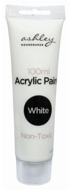 1x Acrylic Paint - 100ml - White - Professional Artist Art Craft Painting Supplies for Canvas Wood Glass Fabric Paper Clay Ceramic - By Ashley