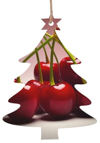 Chilean cherries Christmas wooden ornaments Christmas tree ornaments shopping mall supermarket decoration ornaments wooden ornaments 6pcs