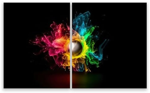 SMTDeco Protection plaque de cuisson, vitrocéramique, verre trempé, pour cuisinières électrique, à induction,planche à découper 40x52 + 45x52 cm Lot de 2. Lampe Explosion Noir (115751)