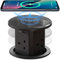 Pop Up Socket with 15W Wireless Charging - 4 AC Outlets, 1 USB Port, and 1 x 20W Type-C Port for Kitchen and Workspace, Overload Protection, Safe Power Solution [UK 13A / 110-250V] (Black) (Black)