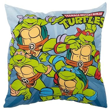United Labels Teenage Mutant Ninja Turtles Kissen - Plüsch Dekokissen Zierkissen Kopfkissen Sitzkissen Blau 40 x 40 cm