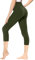 Gayhay Leggings Damen 3/4 Capri für Sport, 7/8 Sporthose High Waist Caprihose Blickdicht Leggins für Gym Yoga (Armeegrün,L-XL)